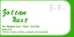 zoltan must business card