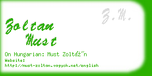 zoltan must business card